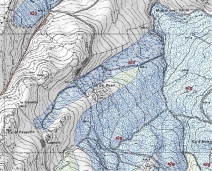 Estratto della Carta Geologica della Regione Emilia-Romagna