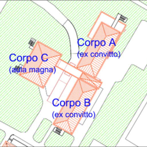 Planimetria e identificazione porzione di edificio scolastico oggetto di intervento